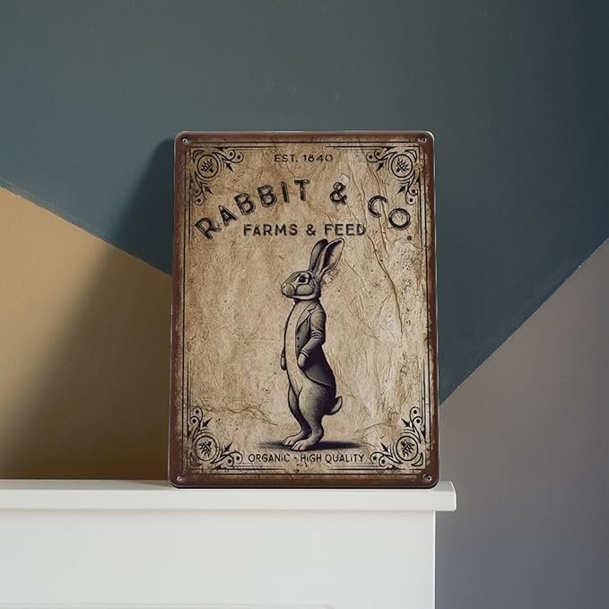 Farm & Feed Tin Sign Vintage Metal Sign Indoor/Outdoor Wall Decor Metal Poster 8x12 Inch