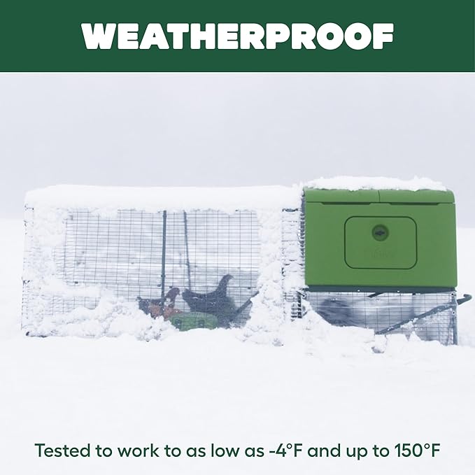 Omlet Automatic Chicken Coop Door Opener Operated by Light Sensor or Timer | Easy to Install, No Maintenance Required | Improves Coop Security and Insulation | Built-in Safety Sensors | Green