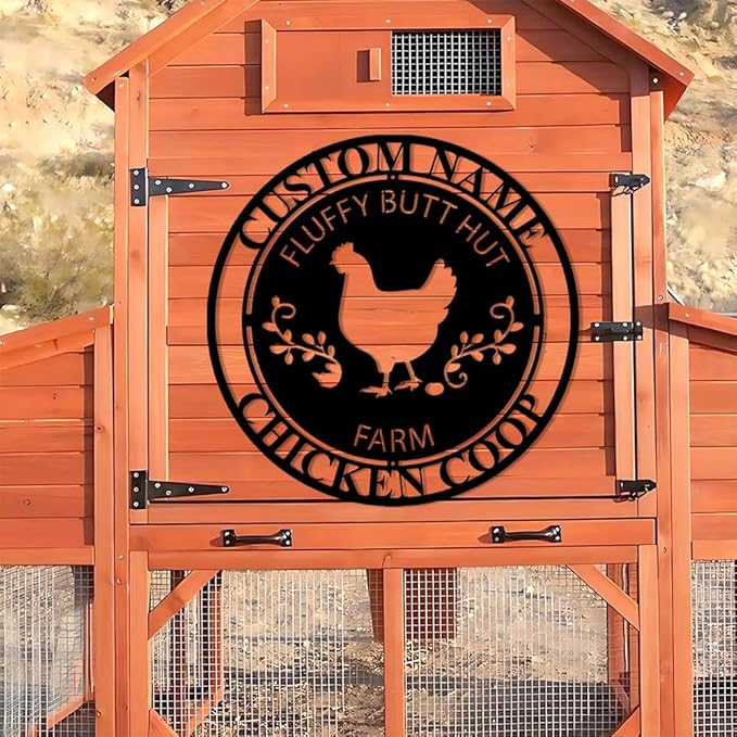 Luxury Personalized Chicken Coop Metal Sign, Custom Metal Chicken Farm Sign, Chicken Sign, Chicken Hen House Sign, Hen Hourse Decorations, Farmer Gifts, Chicken Coop Decor 4
