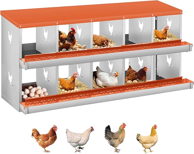 10 Compartment Chicken Nesting Box, Nesting Boxes for Chickens, Chicken Laying Boxes to Protect Eggs, Easy to Clean