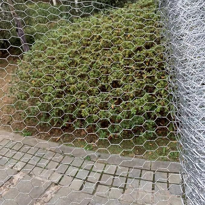 DOITOOL Galvanized Hexagonal Chicken Wire Mesh for Poultry Netting and Garden Fencing 0.4m X 5m Roll Wire Cutters and Protective Gloves for Outdoor Plant Protection