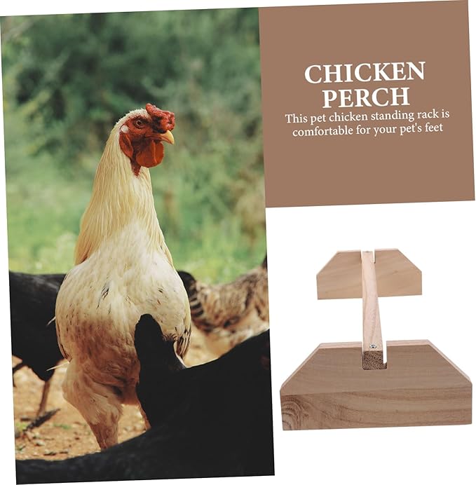 BESPORTBLE Bite Resistant Wooden Chicken Perch Stand for Hens and Birds Safe Chewable Roosting Bar for Chick Brooder and Coop Natural Bird Perches for Parrots and Pets Chick Training