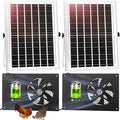 Solar Exhaust Fan with Battery and 3H/6H Timer, High Speed IP65 Waterproof Solar Powered Ventilation Fan for Chicken Coop, Greenhouse, Dog House and Shed, Low Noise (16.4FT Cord, 2 Pack)