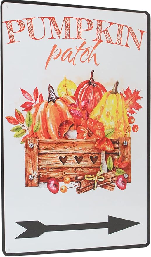 Fall Harvest Vintage Metal Tin Signs Pumpkins Patch Outdoor Decor Pumpkin Lover Gift Fall Decor 8X12 Inches