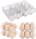 Plastic Clear Egg Carton for 6 Eggs,12Pack Egg Tray Reusable Medium Size Egg Cartons Perfect for Egg Trader Market Farmers Display Farmer Camping Picnic Travel Storage-Holds Medium 6Eggs Securely
