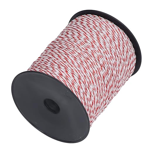 flexman 500M Portable Electric Fence Polywire, 6 Conductors Electric Fence Power Rope Wire, Electric Fence Accessories for Horses, Cows, Sheep, Dogs