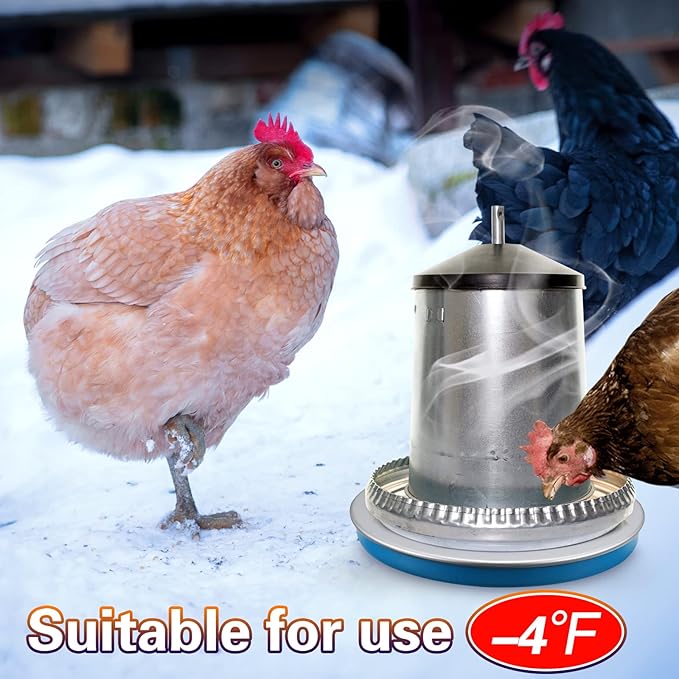 Heated Chicken Waterer Poultry Water Heater Warmer Base Heated 110v Chicken Water Heater Electric for Winter Deicer Poultry Founts Coop Accessories with 59 Inch Cord(Small, 32W)