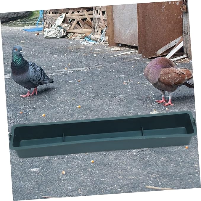 HOMSFOU 2pcs Hanging Poultry Feeder Trough with Multi-Grid Design, Thickened Plastic Chicken and Duck Food Container for Bird Cages, Anti-Spill Feed Trough Suitable for Pigeons