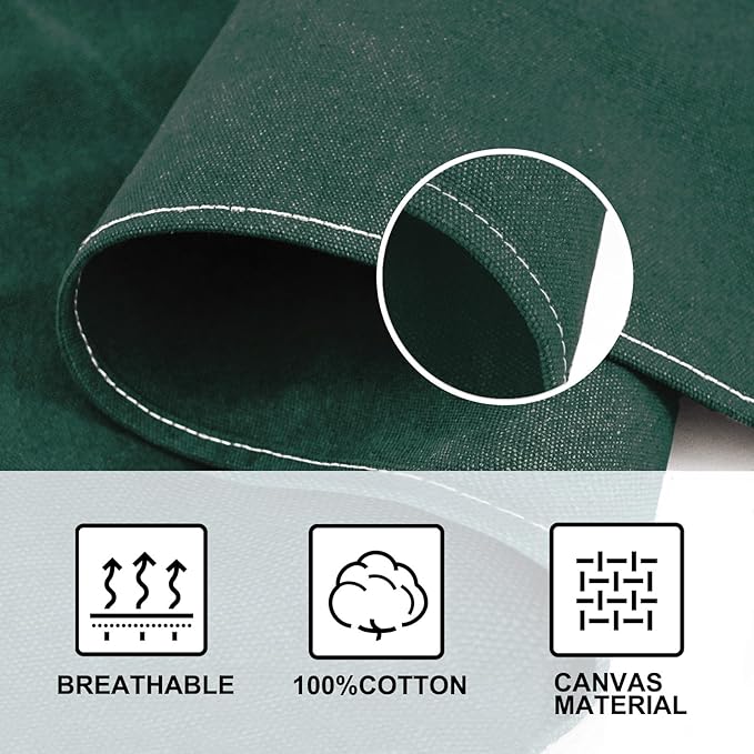 Chef Apron for Men Women Canvas Aprons with 3 Pockets Cross Back Resistant Work Apron for Cooking