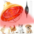 Chicken Heat Lamp Carbon Fiber Tube Brooder Heater Lamps for Chicks,Adjustable 2 Temperature Hanging Chicken Warmer for Livestock Dog Kennel,Cat House,Round 175W/350W