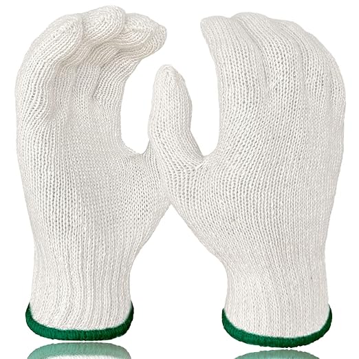 GSAFEME 12 Pairs Cotton Glove Liners for BBQ, Cooking, Grilling, Food Handling - Safety Work Gloves Hand Saver, X-Large