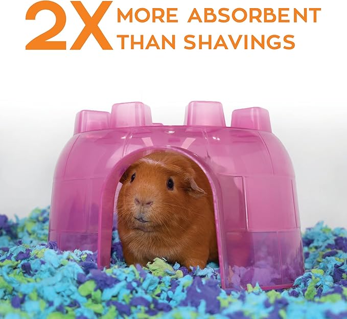 Carefresh 99% Dust-Free Sea Glass Natural Paper Small Pet Bedding with Superior 10 Day Odor Control & Absorption, for Guinea Pigs, Hamsters, Rabbits, & Rats, 50 L