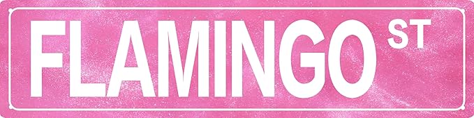 Retro Girl Pink Tin Metal Sign Flamingo Statement Wall Decor for Home Vintage Bar or Dorm Unique Gift Idea for Friends 4x16 in