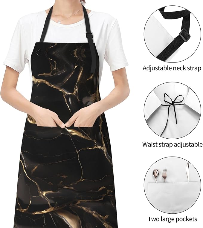 Multidimensional Space Heavy Duty Waterproof Apron with Pockets for AdultsResistant Grilling, Gardening, Painting
