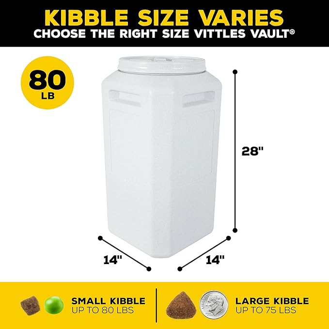 Gamma2 Vittles Vault Stackable 60lb & 75-80lb Dog Food Storage Containers with Airtight Lids, Made in USA