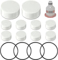 Poultry Fountain Renewal Waterer Parts, 10 Replacement Caps & 4 O Rings, Compatible with Miller PPF3/PPF5/PPF7 & Compatible with Farm-Tuff 3/5/7 Gallon Poultry Founts(White)