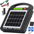 Solar Powered Electric Fence Charger 0.2 Joules Adjustable Voltage (6-9KV) with Lithium Battery Energizer Containment & Protection of Livestock Horses Cattle Sheep Pets Easy Install