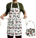 Egg Collecting Apron and Basket for Gathering Fresh Eggs,12 Deep Pockets Chicken Egg Apron and 7 Deep Pockets Chicken Egg Basket,Women Housewife Apron Adult for Chicken Duck Goose Eggs