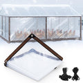 VitalCozy 1 Pcs Chicken Coop Cover 19.8 x 6.6 ft Waterproof Clear Tarp Heavy Duty PVC Vinyl Chicken Run Cover Coop Accessories for Outdoor Winter with 40 Pcs Ball Bungees Cords