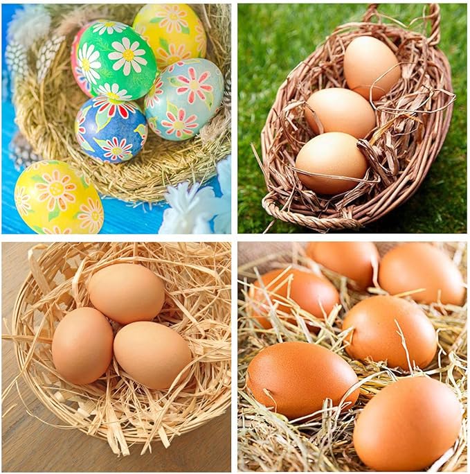 YunKo 6Pcs Wooden Fake Eggs Brown Wood Nest Easter Eggs for Craft Decorate Get hens to Lay Egg Chicken Coop Accessories