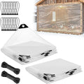 2pcs 6.6x10ft Chicken Coop Covers Accessories for Winter - Easy to Install Waterproof Chicken Run Tarp with Elastic Cords & Ropes