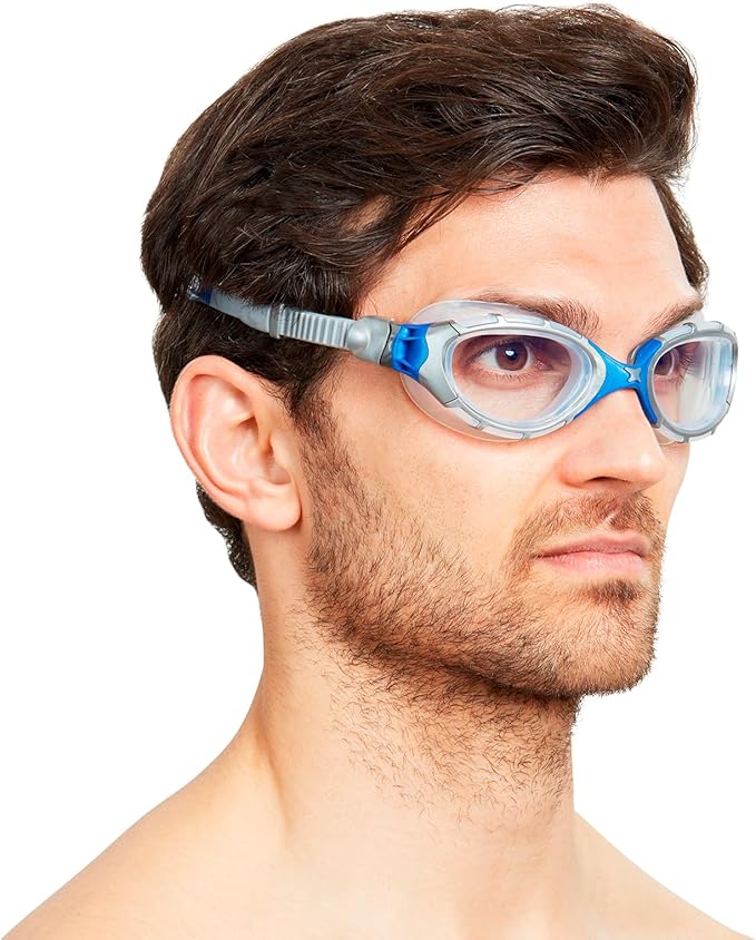 Zoggs Adult Unisex Predator Flex Anti-Fog UV Protection Curved Lens Ultra-Fit Gasket Quick-Adjust Swimming Goggles, 461041