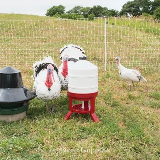 Premier 1 PoultryNet® Plus, 48"H x 100'L Electric Fence Starter Kit | Extra Line Posts to Reduce Sag | Includes: Solar Energizer, FiberTuff™ Support Posts and Tester | White/Black