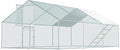 Amopatio Metal Large Chicken Coop 18.5x9.8x6 FT Walk in Chickens Run with Chicken Roosting Perch, Outdoor Chicken House with Security Lock and Split Door for Farm, Yard, Backyard