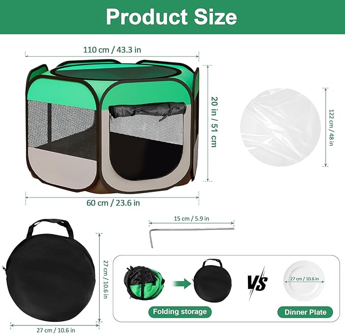 Portable Chicken Coop Chicken Tent with Waterproof Flame Retardant Cloth Bottom for Small Animals Foldable Outdoor Indoor Enclosure Chicken Brooder Pen (Chicken Brooder Tent)