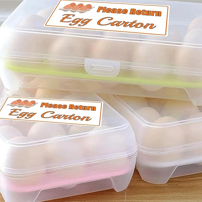 Please Return Egg Carton Tag Stickers 1 x 2.625 Inch - Farm Fresh Chicken Eggs Labels Egg Stickers 500 Pcs