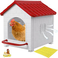 Nesting Boxes for Chicken, Plastic Single Compartment Chicken Nesting Box for Laying Eggs for Hens, Ducks and Poultry - Red