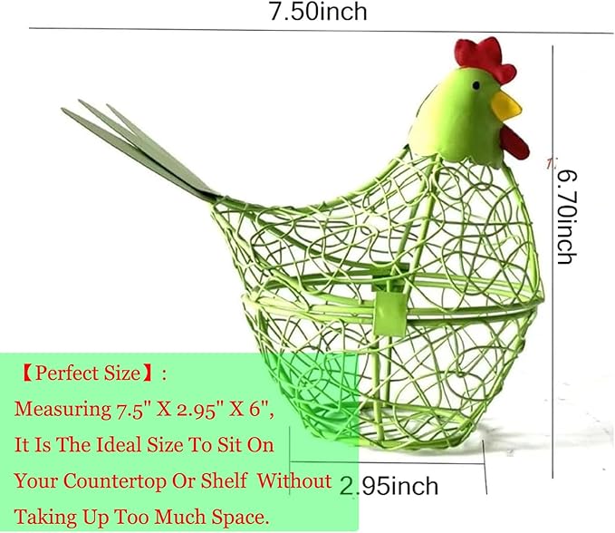 Chicken Wire Egg Basket Egg Holder Farmhouse Rustic Vintage Rooster Decor Chicken Shaped Egg Basket Fruit Storage Wire Basket For Collecting And Countertop Storing Egg (Pink)