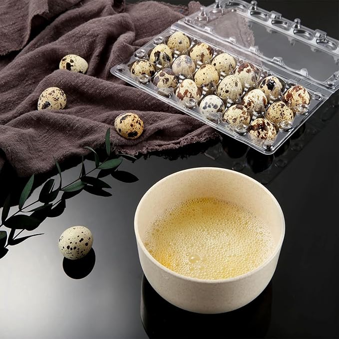 100 Pcs Quail Egg Cartons, 18 Grids Plastic Egg Storage Boxes, Stackable, Reusable for Pheasant & Pigeon Eggs
