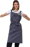 Aquasafe Water-Repellent Cross-Back Bib Apron - Unisex One Size