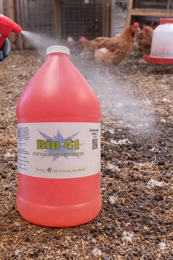 Chicken Coop Deodorizer – All Natural Ingredients for Ammonia Control and Odor Eliminator for Poultry – Works in Coops, Brooders, Next Boxes, Waste Areas, Roosting Area and Bedding – One Gallon