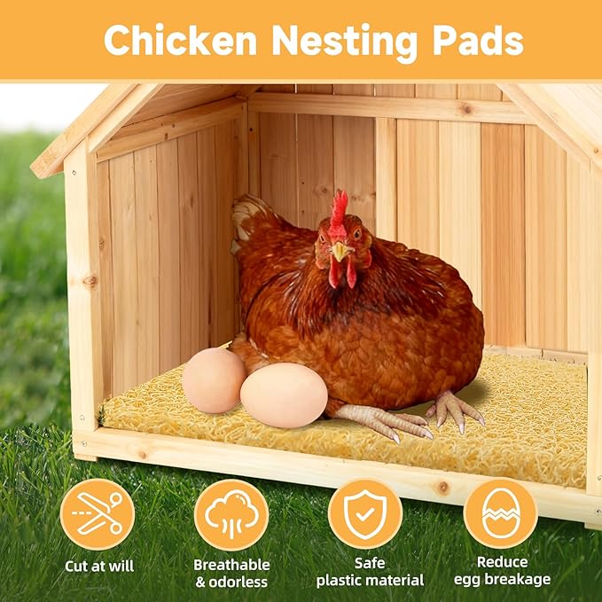 DRQ 8 Pcs Nesting Pads for Chicken Coop - Washable Chicken Nesting Pads, Reusable Chicken Coop Accessories for Hen Laying Mats 12"×12" (Brown)