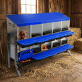 Chicken Nesting Box, 10 Compartments Roll Away Nesting Boxes for Chickens, Galvanized Steel Rust Proof Nesting Boxes for Chicken Coop, Easy to Clean