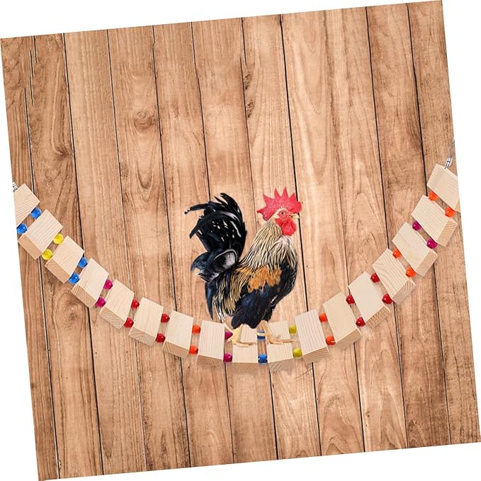 Yardwe Chicken Coop Swing Toy Wood Stand Perch Chicken Roosting Bars Toys for Coop Poultry Decor