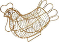Metal Wire Egg Basket, Egg Holder Organizer, Rustic Decorative Hen Shaped Food Storage Basket for Gathering, Countertop