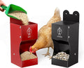 2Pack Chicken Grit Feeder, Metal Oyster Shell Feeder with Weatherproof Lid and Drain Holes, Hanging Gravity Chicken Grit Feeder, Coop Accessories for Hens and Chicks