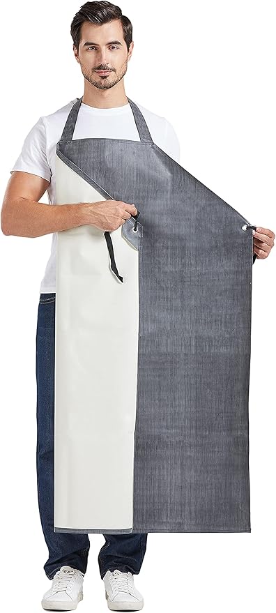 Nanxson Thick Rubber Waterproof Apron，Chemical Resistant，Heavy Duty Apron Adjustable for Dishwashing, Gardening, Butchering