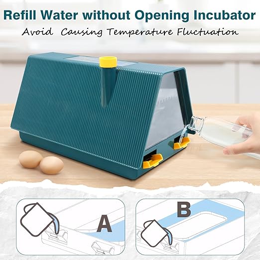 Incubator for Hatching Chicks, 10 Eggs Incubators with Automatic Egg Turning, Temperature and Humidity Control, Egg Candler, Hatching Incubator for Small Poultry, Chicken, Ducks (10 Eggs)