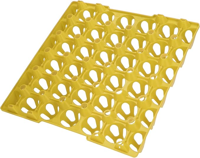 HEEPDD Egg Trays Egg Trays for Chicken Farm Kitchen Home 30 Cell Holders with Secure Groove Design Storage Crates 5PCS Stackable Plastic Gardening (Yellow)