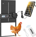 Automatic Chicken Coop Door Solar Powered, LCD Display Automatic Chicken Door with Timer, Aluminum Chicken Door with Remote Control