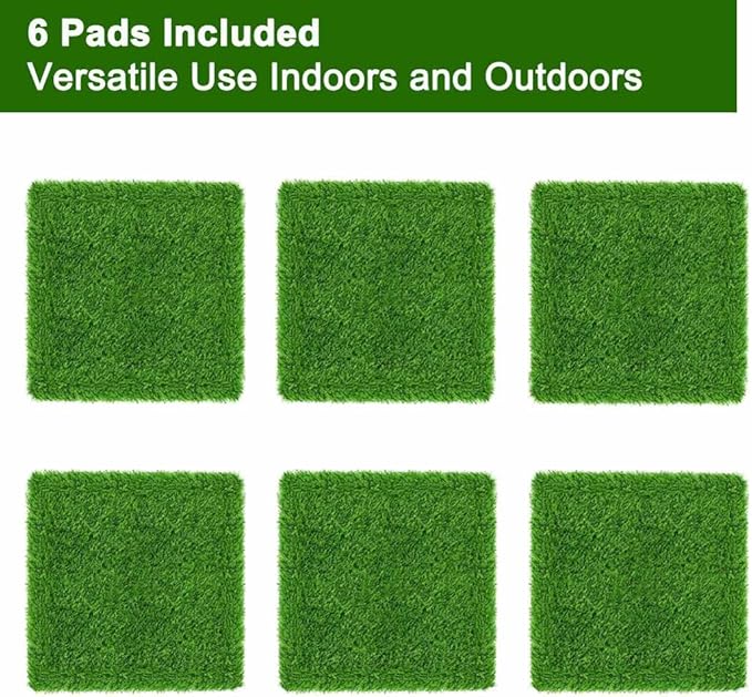 Washable Nesting Pads for Chicken Coop - 6 Pack 12"x12"x1.2" Chicken Laying Box Pads - Durable, Soft, Thick Artificial Grass Turf Mats for Nesting Boxes, Indoor/Outdoor Synthetic Bedding