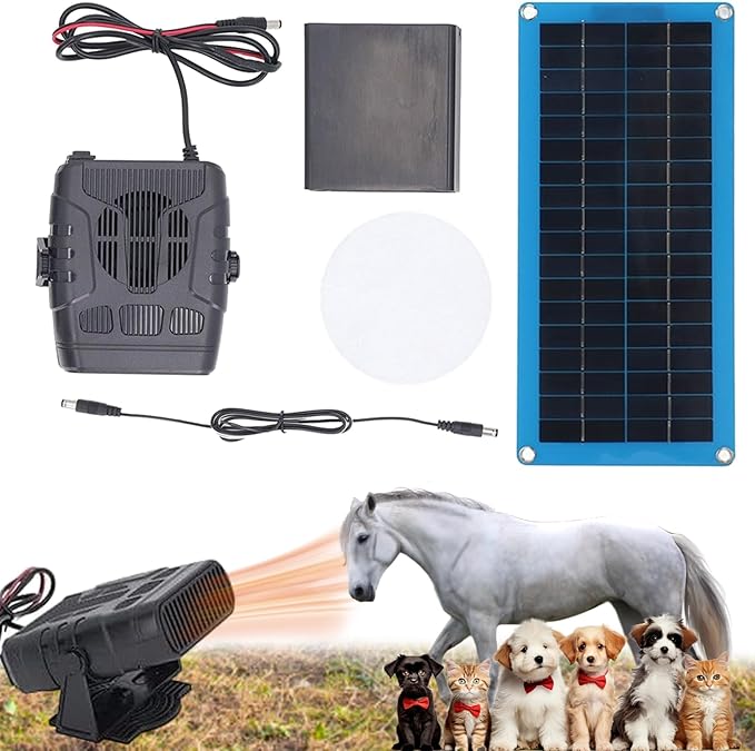 2026 Solar Heater for Chicken Coop, 30W Solar Powered Heater, Chicken Coop Heaters for Winter, Waterproof, SolarS Panel Heaters with Overheating Protection, for Drying Heating Pet House (1Pcs)