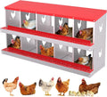 10-Hole Chicken Nesting Box, Rustproof Galvanized Steel Roll-Out Egg Collection with Vented Design, Laying Box for Hens, Poultry Coop Accessories for Egg Layers