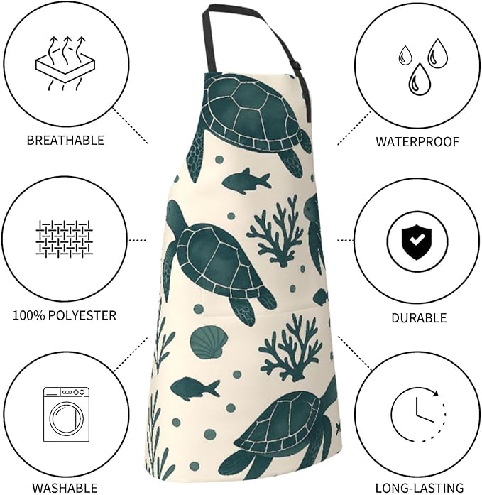 Serene Swan In Stream Adjustable Waterproof Apron Work Cooking Apron With Pockets For Men Women