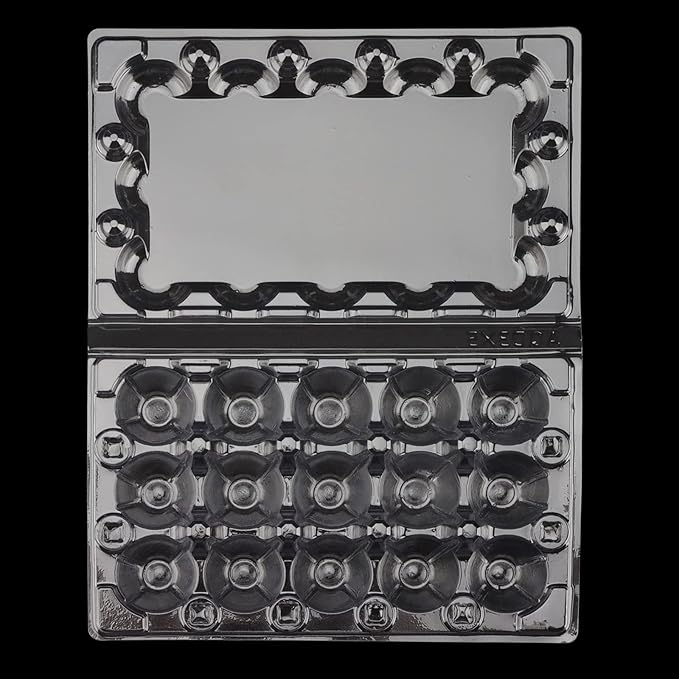 LEXININ 100PCS 15 Grid Quail Egg Cartons, Clear Quail Egg Containers, Plastic Quail Egg Holder Trays for Kitchen Storage