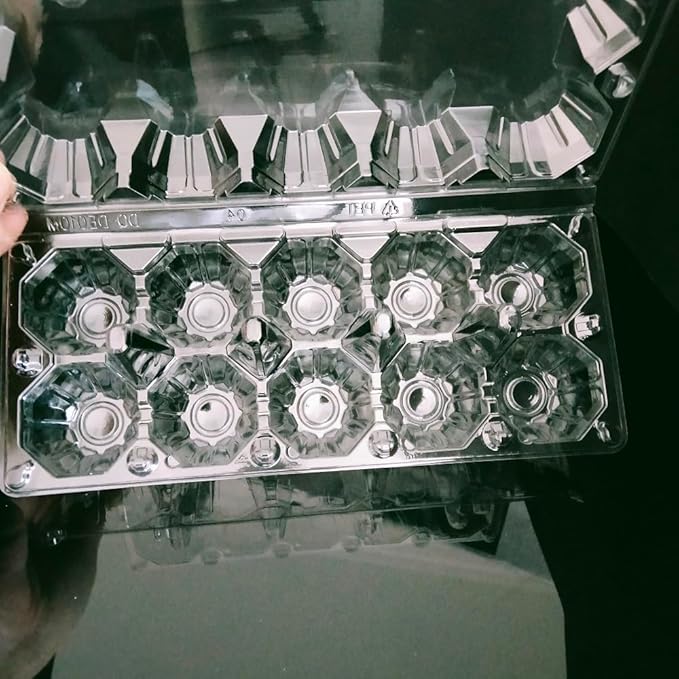 Limera Disposable Plastic Egg Cartons, Clear, 100 Pieces, Tray Egg Container Holder for Refrigerator (10 Egg Tray), Transparent